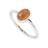 sunstone oval cab stackable bezel-set ring